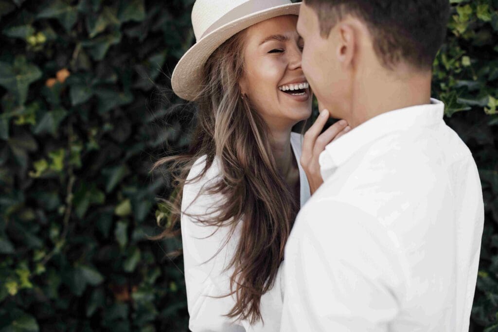 A couple in Glasgow city centre having an engagement photoshoot. 