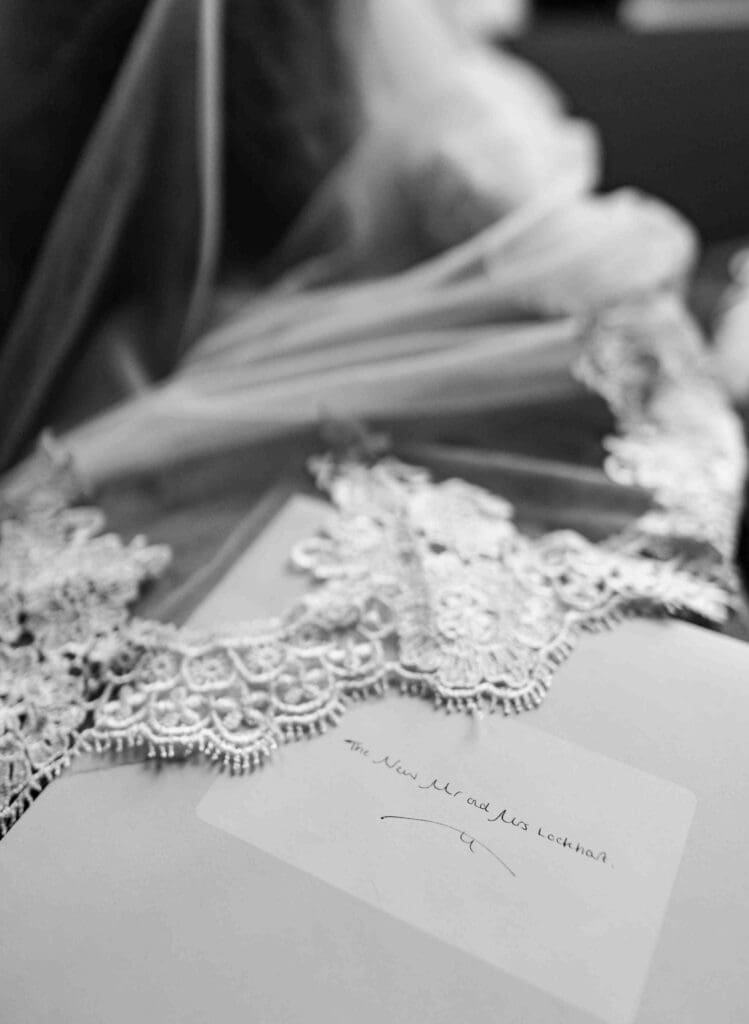 Sunlight catches the brides veil as she gets ready for her wedding day in Glasgow