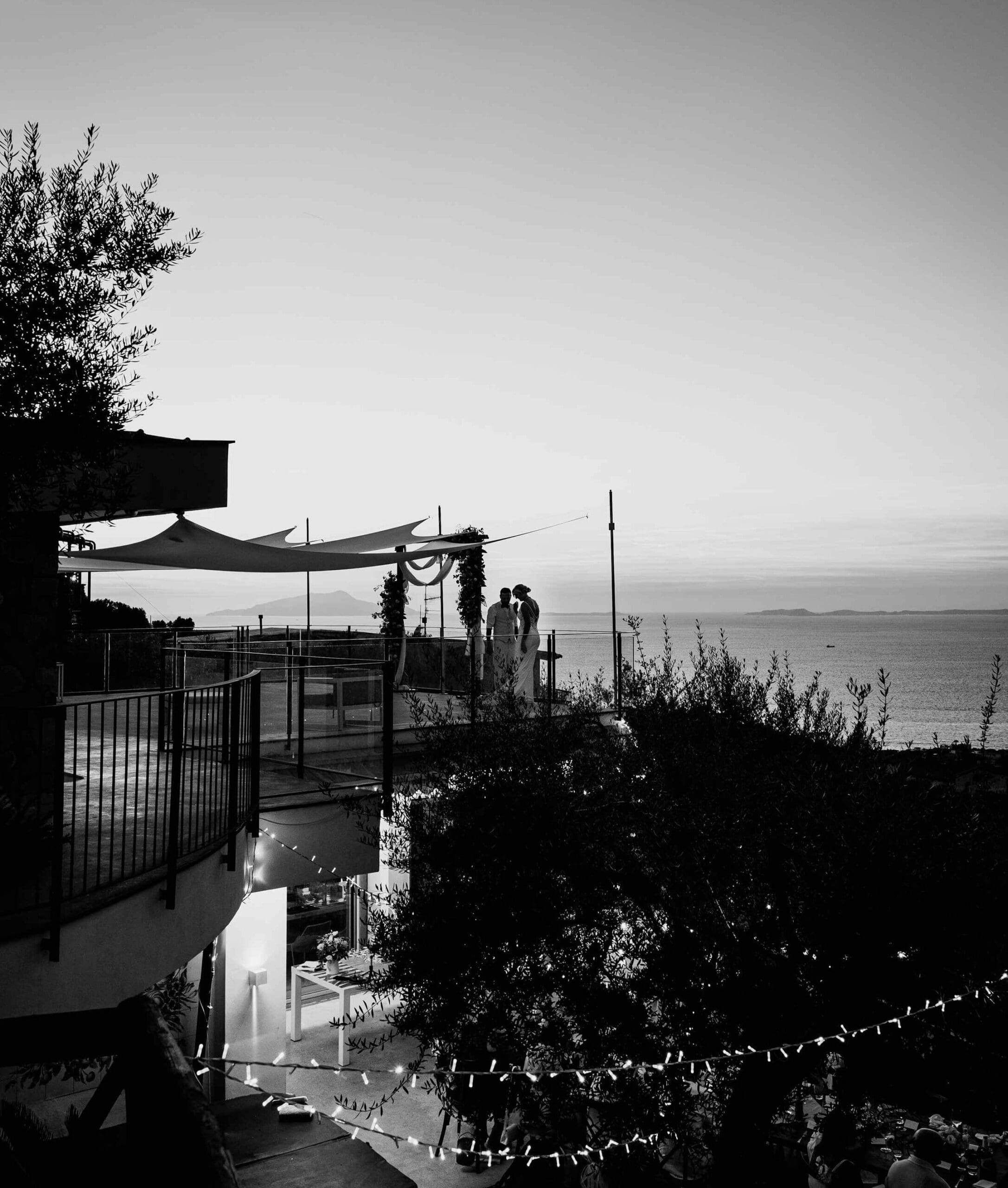 Amalfi Coast destination wedding in Sorrento Italy at Villa Ricki overlooking the sea