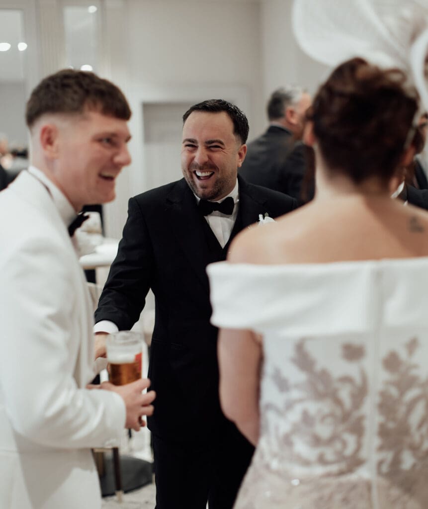 Wedding guests celebrating at Seamill Hydro, Scotland
