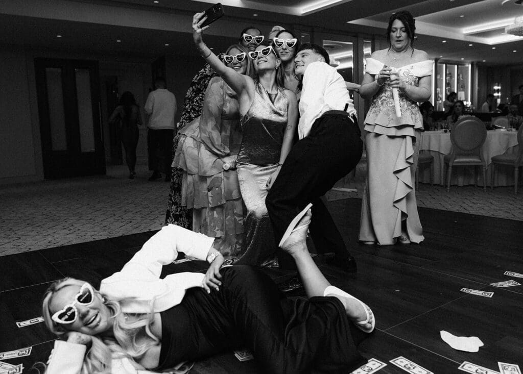 Wedding guests celebrating at Seamill Hydro, Scotland
